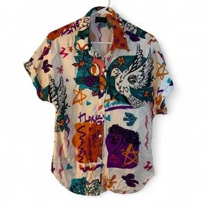 Vibrant Graphic Women's Blouse